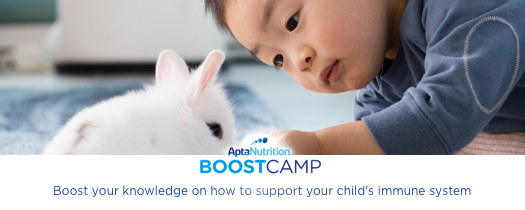 Toddler with Bunny Aptamil Boost Camp