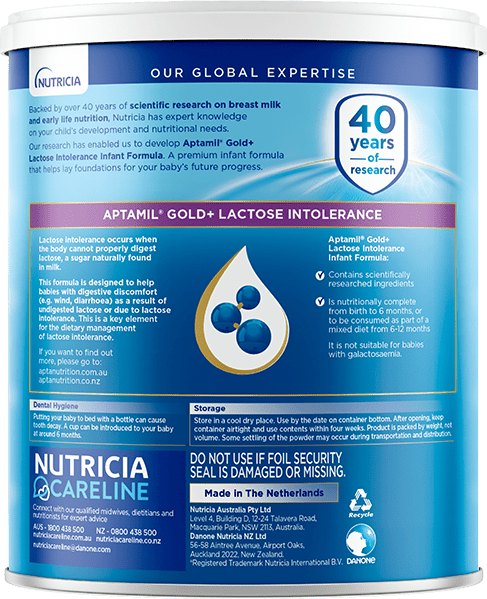 Aptamil Gold+ Lactose Intolerance - from birth to 12 Months