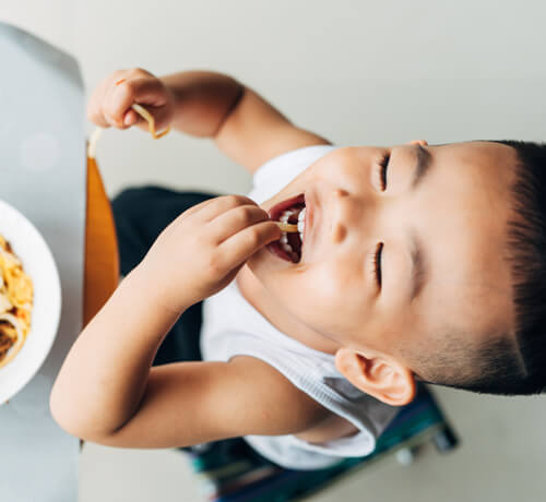 Toddler eating