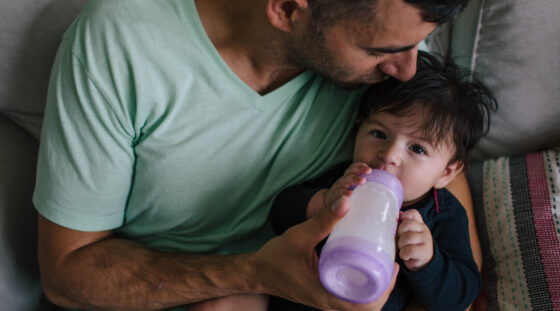 Child bottle feeding