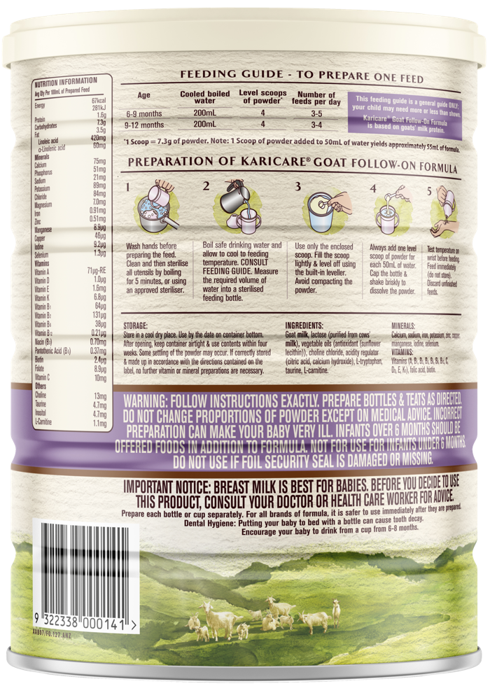 Karicare, Goats' Milk Follow-On Formula, From 6 to 12 Months, 900g