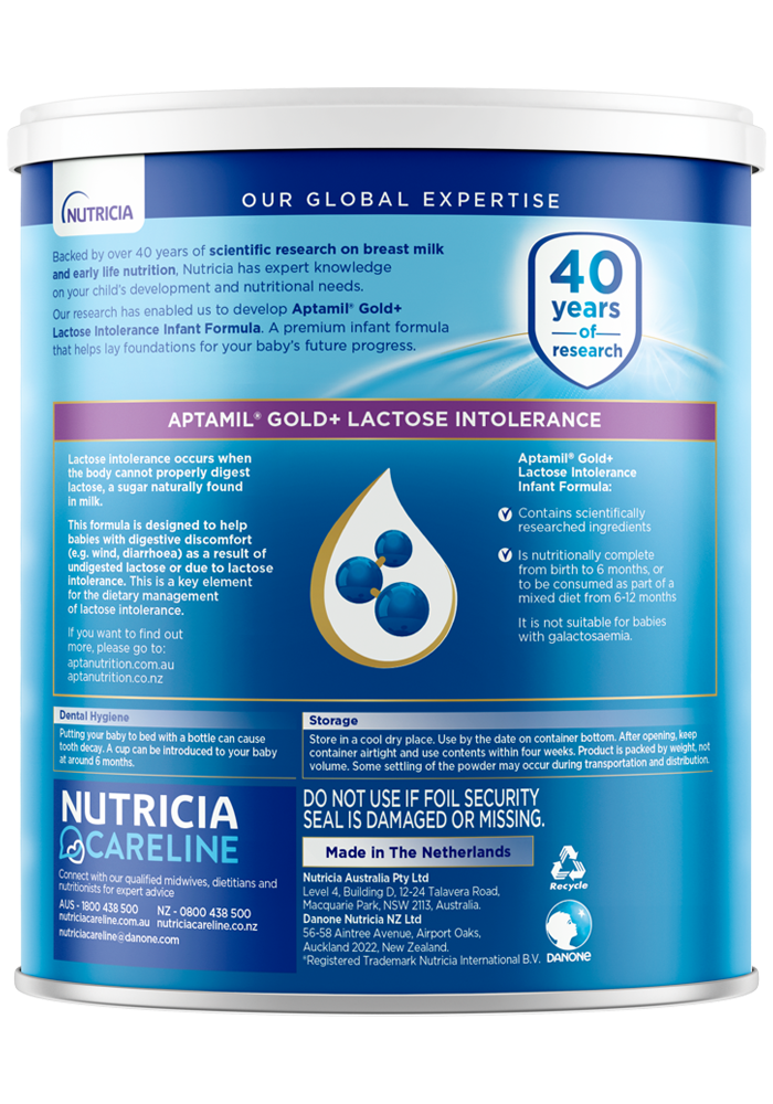 Aptamil Lactose Intolerance | Paediatrics Healthcare | Nutricia