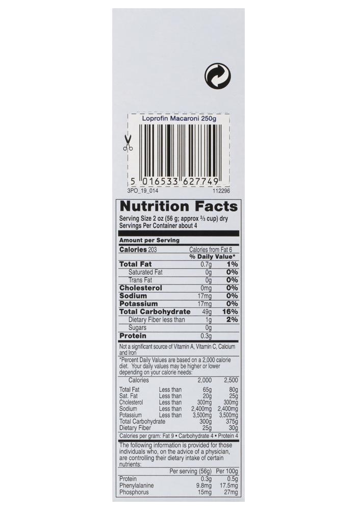 Loprofin Macaroni Side | Paediatrics Healthcare | Nutricia